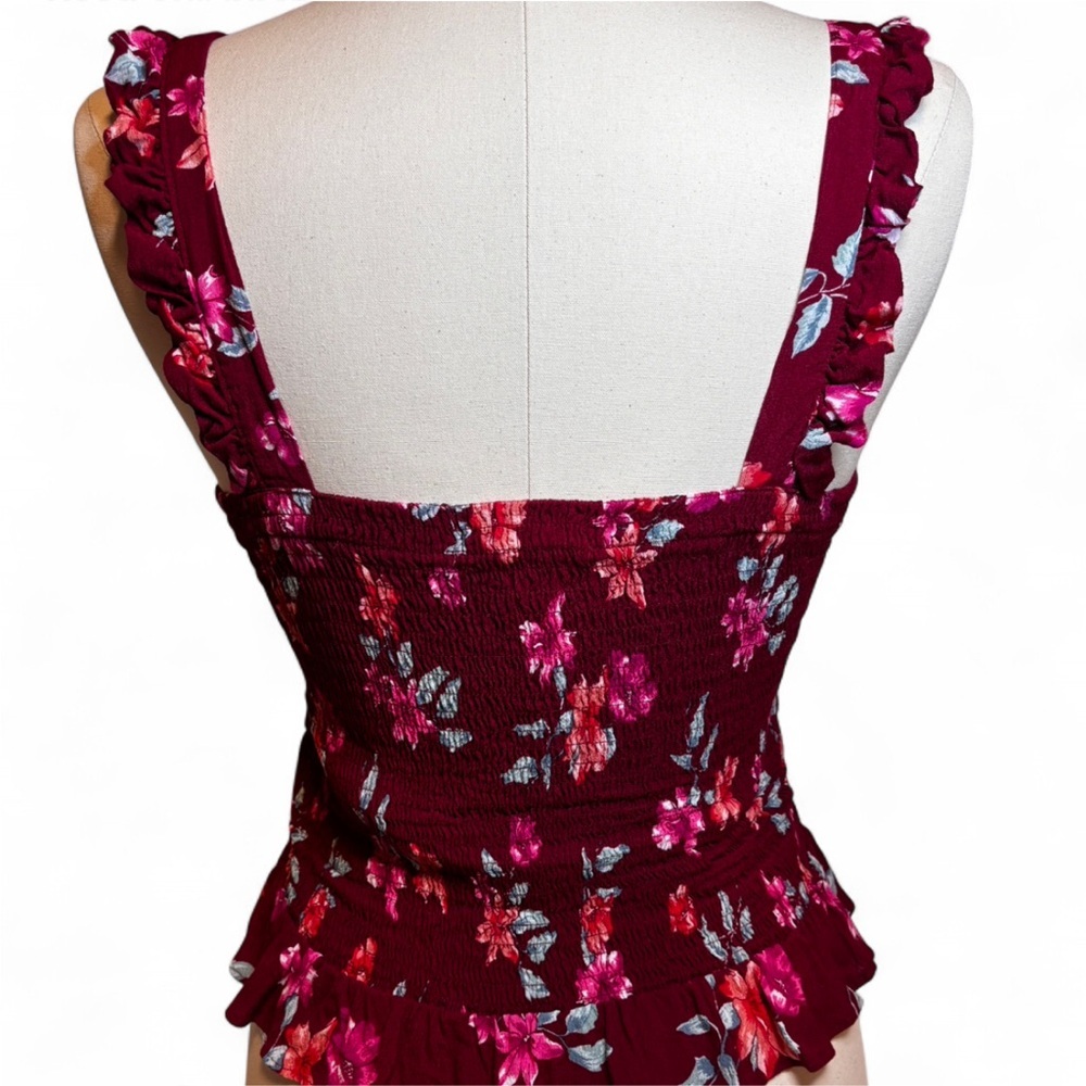 Laurel & Love | Smocked Floral Peplum Top | L - Picture 2 of 10